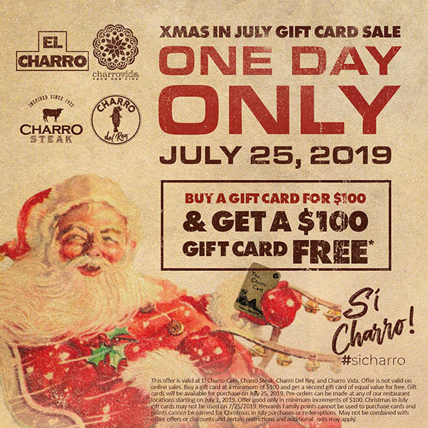 El Charro Christmas In July 2022 Xmas In July Gift Card Sale : Charro Vida - Plant +